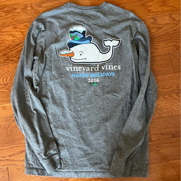 Vineyard Vines ⛄️ Snowman 2016 Holiday Long Sleeve Whale Tee ❄️ 🎄 - Picture 3 of 5